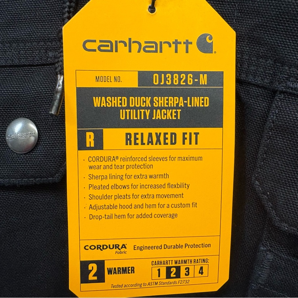 Carhartt Relaxed Fit Washed Duck Sherpa Lined Utility Jacket Size Small - Picture 5 of 11
